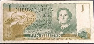 Netherlands Nieuw Guinea 1 Gulden 1954 P 11 Queen Juliana Dutch