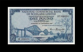 1959 National Bank Of Scotland 1 Pound ( (gem Unc))