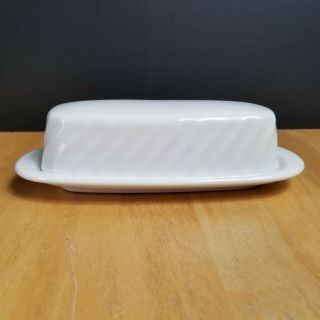 Sheffield Bone White Earthenware Covered Butter Dish 1/4 Pound