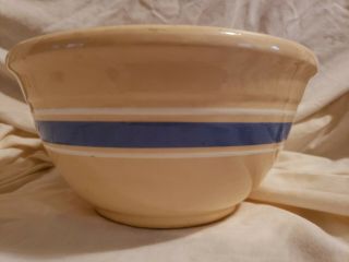 Vintage Mccoy Pottery Blue White Stripe Mixing Bowl 9 "