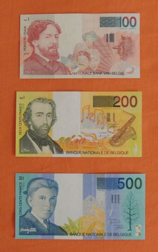Belgium 100 200 500 Francs Banknote Billet Banque Nationale De Belgique