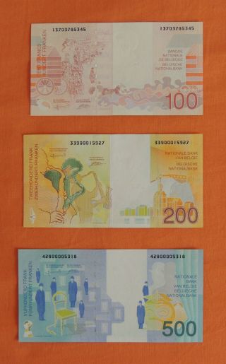 Belgium 100 200 500 Francs Banknote Billet Banque Nationale De Belgique 2