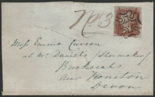 1841 Sg8 1d Red Brown London " 7 " In Maltese Cross On Front (ac)