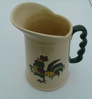 Metlox Poppytrail California Provincial Green Rooster 18oz Pitcher Vintage