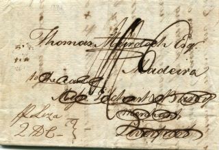 1796 - Great Britain - E.  L.  Forwarded To Madeira " Pr Liza/q.  D.  C.  "