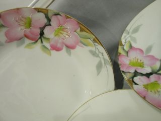 Vtg Noritake Azalea Pink Flower Bread & Butter Plates 6 3/8 