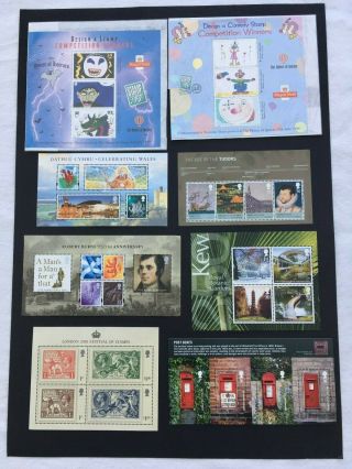 Job Lot X 8 Assorted Mini Sheets Of Stamps Collectable M178
