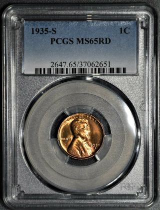 1935 - S Lincoln Wheat Cent,  Pcgs Certified Ms 65 Rd,  Ll22