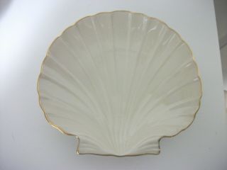 Lenox China Ivory Large Shell Shaped Dish With Gold Trim Iserver Made N Usa
