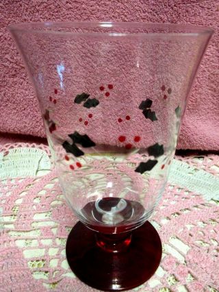 Pfaltzgraff Winterberry Water Goblets 14 Ounce Glasses Set of 4 Hand Painted 2