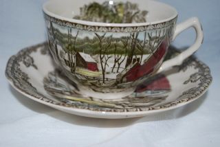 Johnson Brothers Friendly Village Icehouse Tea Cup And Saucer Vgc England