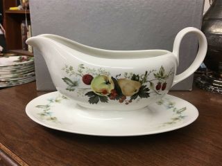 Royal Doulton Miramont Tc 1022 Gravy Boat W/attached Underplate Made In England
