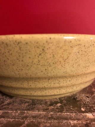 Monmouth Pottery Western Stoneware USA small Batter Mixing Bowl Beige Brown 6” 2