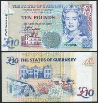 Guernsey 10 Pounds Nd (1996) P57a Unc