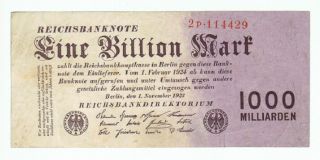 Germany Reichsbanknote 1 Billion Mark Berlin 1923