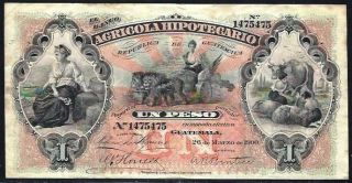 Guatemala 1900 Banco Agricola Hipotecario 1p Very Fine Waterlow