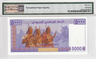 2002 Djibouti 5000 Francs P - 44 PMG 67 EPQ Gem UNC 2