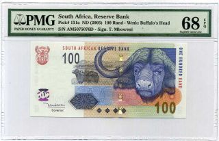 South Africa 100 Rands Nd 2005 P 131 Gem Unc Pmg 68 Epq Highest Finest