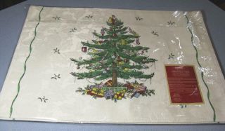 Spode Christmas Tree 4 Placemats Nip 13 " X 19 " Cotton Polyester Machine Wash