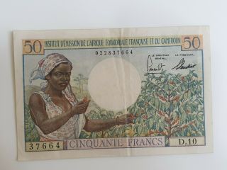 50 Francs 1957 French Equatorial Africa Banknote