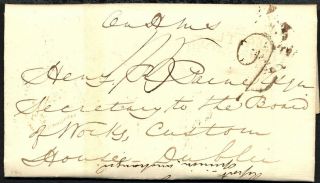 Gb/ Ireland 1833 Woolwich Yard To Custom House Dublin - Entire Letter - 2d Mark