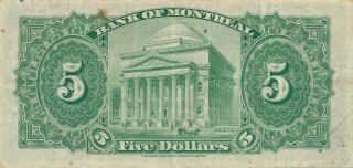 CANADA BANK OF MONTREAL 5 DOLLARS 1938 170473 - F 2