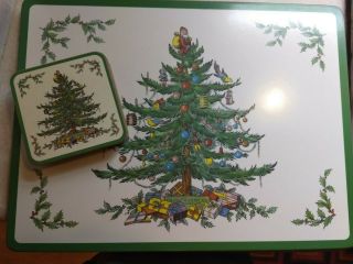 Spode Christmas Tree 4 Placemats And 6 Coasters