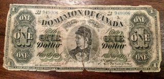 1878 Dominion Of Canada One Dollar Banknote 5435