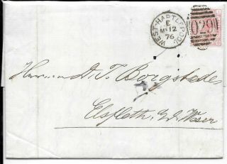 Gb 1876 Qv 2½d Rate Cover West Hartlepool.  Elsfleth Back Stamp
