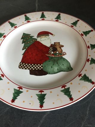 Sakura Magic Of Christmas Round Serving Platter Chop Plate Santa