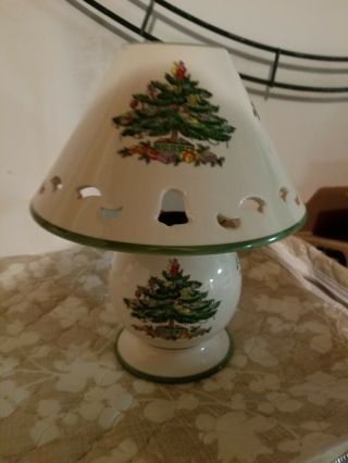 Spode Christmas Tree Pierced China Lamp Tea Light Candle Votive