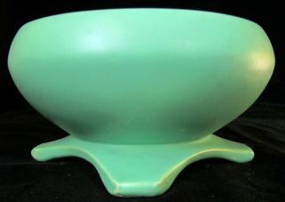 McCoy Pottery Green Dogwood 4 - Footed Planter Bowl - 2
