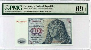 Germany 10 Deutsche Mark 1977 P 31 B Gem Unc Pmg 69 Epq Finest