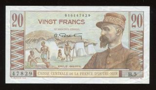French Equatorial Africa 20 Francs 20 Nd (1957),  P - 30,  Au/unc