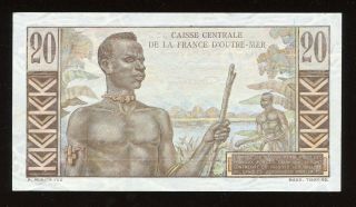 French Equatorial Africa 20 Francs 20 ND (1957),  P - 30,  AU/UNC 2
