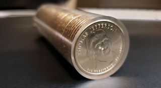 2007 Thomas Jefferson Presidential Dollar Ballistic Roll $1 x 50,  Uncirculated 3
