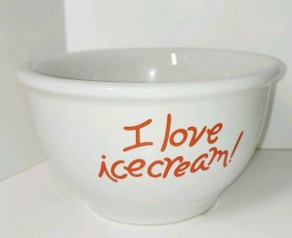 Vintage I Love Ice Cream Double Sided Bowl Gibson Stoneware 6 1/4 " D Pair