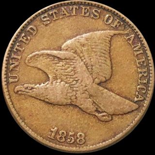 1858 Flying Eagle Cent Lightly Circulated Philadelphia 1c Copper Penny Coin Nr