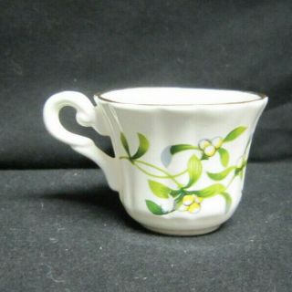 Royal Sutherland H & M Miniature Cup and Saucer Holly Leaves and Mistletoe 3
