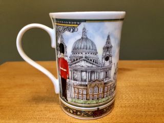 Sadler ' HORSE GUARDS ' Mug Cup ROYAL LONDON Windsor Castle,  Big Ben,  St Paul ' s 2