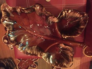 Hull Pottery Maple Leaf Chip And Dip Platter
