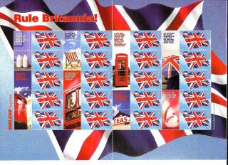2004 Rule Britannia Royal Mail Union Jack Smilers Sheet Very Umm Uk Seller