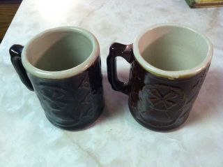 Crooksville Burley & Winter Pottery Stoneware Mugs
