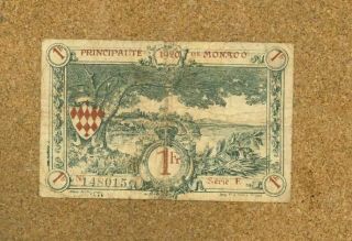 Monaco 1 Franc 1920 P5 2