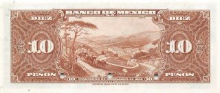 México 10 Pesos 14.  8.  1946 P 47as Series AA Specimen Uncirculated Banknote MeX5 2