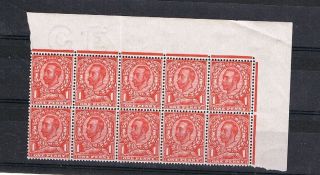 G.  B.  Stamps: Downey Heads.  A Block Of 10 S.  G.  341 Um.