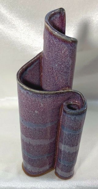 Bay Pottery Broadway,  VA Hand Crafted Three Section Vase 7 