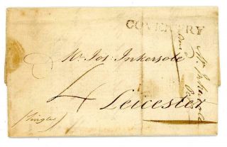 1794 Gb Warwickshire Entire Letter With Coventry Straight Line Mark (wa90)