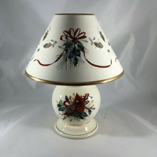 Lenox Winter Greetings Candle Lamp With Shade 10 "