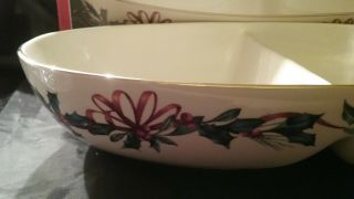 Lenox Winter Greetings Divided Oval Bowl 2